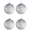 Image de Lot de 4 Boules de Noël "Glacé" 10cm Bleu
