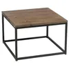 Image de Table d'appoint bois massif foncé et métal noir Uchio L 60 cm