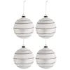 Image de Lot de 4 Boules de Noël "Paillettes Lignes" 10cm Blanc