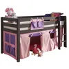 Image de Tente pour lit mezzanine tissu rose et violet Bella
