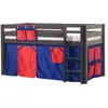 Image de Tente pour lit mezzanine tissu bleu et rouge Domino