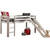 Image de Vipack PINO Lit mezzanine avec toboggan pin massif Blanc 209 x 217 x 114 cm
