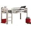Image de Vipack PINO Lit sureleve en pin massif 90x200cm avec sommier Blanc