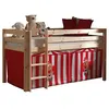 Image de Lit mezzanine 90x200 cm avec tente clown pin massif clair Pino