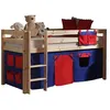 Image de Lit mezzanine 90x200 cm avec tente Domino pin massif clair Pino