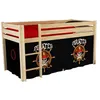 Image de Vipack PINO Lit Compact Pin Massif Naturel 209 x 105 x 114 cm + Rideau de lit Pirate