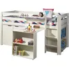 Image de Vipack PINO Lit sureleve avec sommier + bureau + bibliothèque + commode + tablette penderie