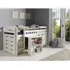 Image de Vipack PINO Lit + sommier + Bureau + Commode 4 tiroirs + Commode 2 portes + tablette penderie