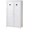 Image de Armoire 2 portes bois laqué blanc Coeur