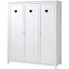 Image de Armoire 3 portes bois laqué blanc Coeur
