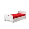 Image de Vipack AMORI Lit simple 90x200cm laqué blanc + Lit gigogne
