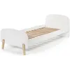 Image de Vipack KIDDY Lit simple en bois laqué et brut et sommier 90x200cm Blanc