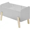 Image de Coffre à jouets laqué gris et pieds bois clair Kiddy