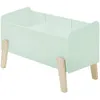 Image de Coffre à jouets laqué vert et pieds bois massif clair Kiddy