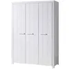 Image de Armoire 3 portes pin massif laqué blanc Erik
