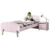 Image de Vipack KIDDY Lit simple en bois et sommier + Barrière de sécurité + Chevet enfant 1 porte