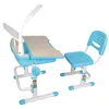 Image de Bureau inclinable réglable bois et métal bleu et bois clair Comfortline