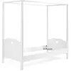 Image de Vipack AMORI Lit simple à baldaquin 90x200cm laqué blanc + sommier
