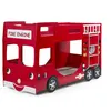 Image de Vipack Funbeds Lit Pompier Superposé et Rouge MDF Rouge 211 x 96 x 130 cm + 2 Matelas