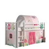 Image de Vipack PINO Lit sureleve pin massif avec sommier Blanc Spring