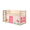 Image de Vipack PINO Lit Compact Pin Massif Naturel 209 x 105 x 114 cm + Rideau de lit Spring