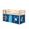Image de Vipack PINO Lit Compact Pin Massif Naturel 209 x 105 x 114 cm + Rideau de lit Astro