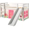 Image de Vipack PINO Lit mezzanine avec toboggan + Rideau de lit Spring