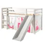 Image de Vipack PINO Lit mezzanine avec toboggan + Rideau de lit Princess