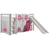 Image de Vipack PINO Lit mezzanine avec toboggan pin massif Blanc + Little princess