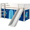Image de Vipack PINO Lit mezzanine avec toboggan + Rideau de lit Astro pour lit mi-hauteur