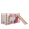 Image de Vipack PINO Lit Compact avec Toboggan + Rideau de lit Princess + 3 pochettes princess