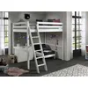 Image de Vipack PINO Lit mezzanine 90x200 Blanc + Commode 2 portes + Lit convertible en fauteuil