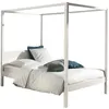 Image de Vipack PINO Lit a baldaquin avec sommier a lattes 140x200 cm Blanc