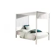 Image de Vipack PINO Lit a baldaquin avec sommier a lattes 140x200 cm Blanc + Ciel de lit