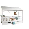 Image de Vipack MALIA Lit cabane 90x200 avec toit blanc + lit gigogne