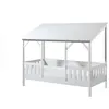 Image de Vipack MALIA Lit cabane 90x200cm avec toit blanc + Sommier + Matelas