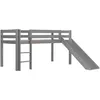 Image de Vipack Lit Enfant Surélevé Avec Toboggan Pino 90x200cm Gris