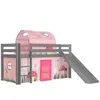 Image de Vipack Lit Enfant Surélevé Avec Toboggan Pino 90x200cm Spring