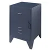 Image de Vipack Chevet en métal Bronxx 1 porte 1 etagere 60x40x40cm Bleu Denim Mat