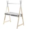 Image de Bureau enfant Tipi 2 niches bois laqué blanc et pieds pin clair Kiddy