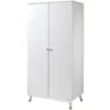 Image de Armoire 2 portes bois blanc satiné Funy