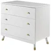 Image de Commode 3 tiroirs bois blanc satiné Funy