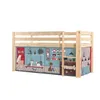 Image de Vipack PINO Lit Compact Pin Massif Naturel + Rideau en 4 parties Animalerie