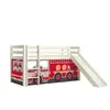 Image de Vipack PINO Lit mezzanine avec toboggan + Rideau pour lit en 4 parties Pompiers