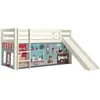 Image de Vipack PINO Lit mezzanine avec toboggan + Rideau de lit animalerie