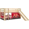 Image de Vipack PINO Lit Compact avec Toboggan Pin Massif Nature Pompiers