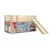 Image de Vipack PINO Lit Compact avec Toboggan Pin Massif Nature + Rideau en 4 parties Animalerie