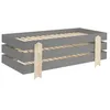 Image de Pack de 3 lits empilables pin massif gris et bois clair Ridulo 90x200 cm