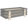 Image de Pack de 3 lits empilables pin massif gris et bois clair Fernando 90x200 cm
