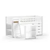Image de Lit Mi-Hauteur Scott Bureau Bibliothèque Commode Blanc